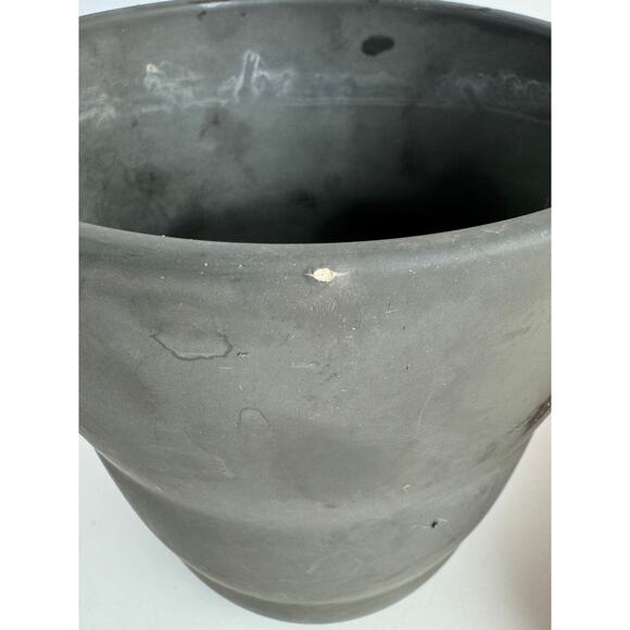 Handcrafted Clay Vintage Vase Rustic Pottery in Matte Grey Made in Germany - Picture 6 of 7